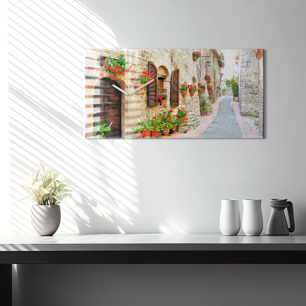 Horloge rectangulaire horizontale Une rue pittoresque
