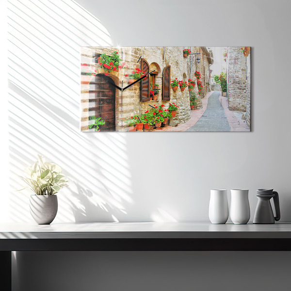 Horloge rectangulaire horizontale Une rue pittoresque