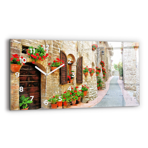 Horloge rectangulaire horizontale Une rue pittoresque