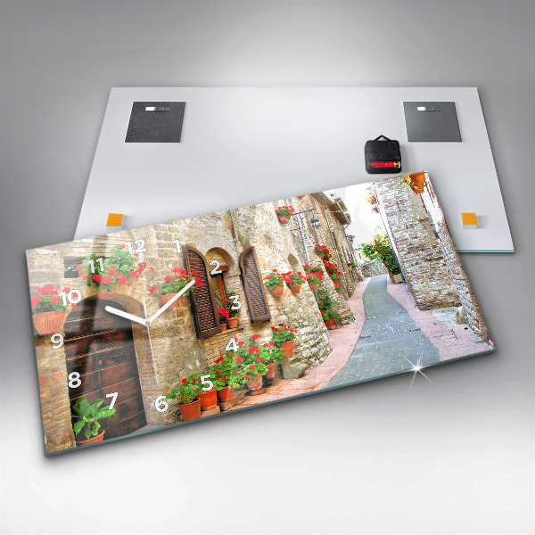 Horloge rectangulaire horizontale Une rue pittoresque