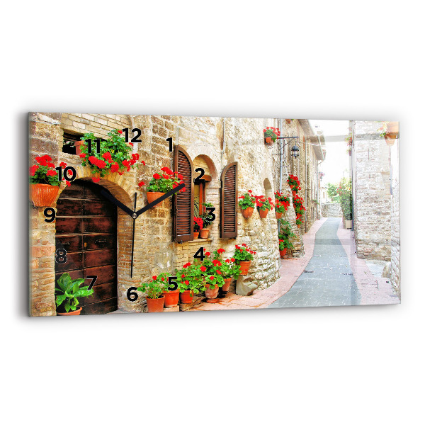 Horloge rectangulaire horizontale Une rue pittoresque