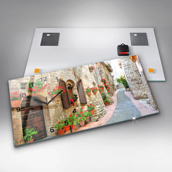 Horloge rectangulaire horizontale Une rue pittoresque