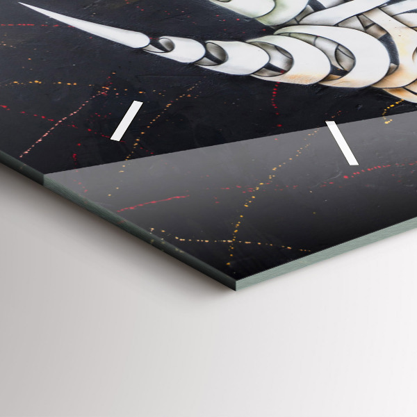 Horloge rectangulaire horizontale Rhinocéros abstrait