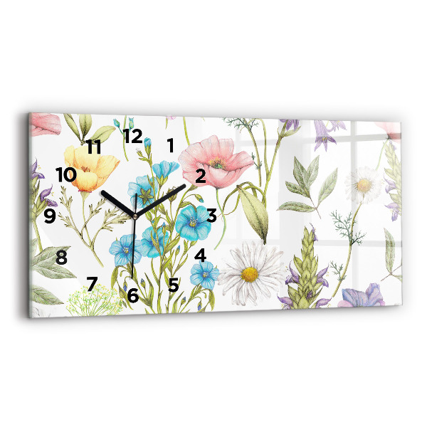Horloge rectangulaire horizontale Composition florale