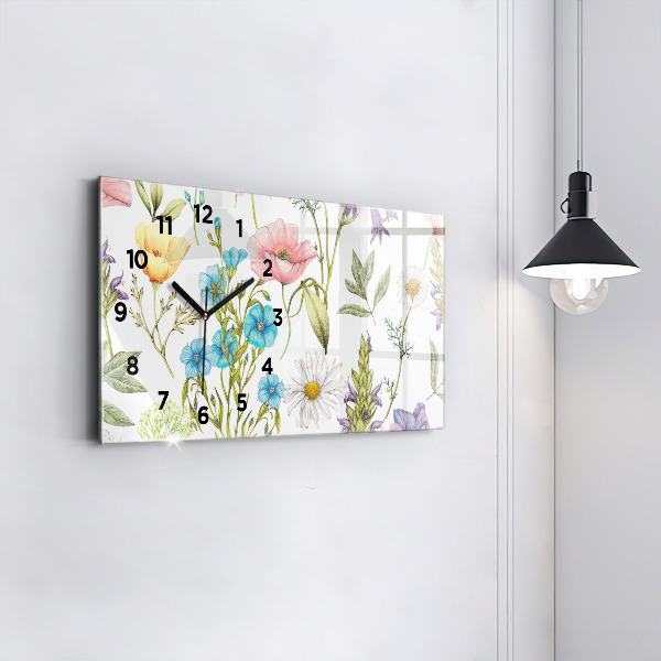 Horloge rectangulaire horizontale Composition florale