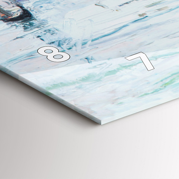 Horloge rectangulaire horizontale 'Peinture à l''huile yacht mer'