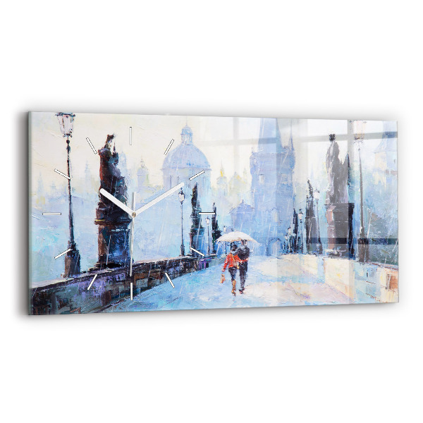 Horloge rectangulaire horizontale 'Art à l''huile'