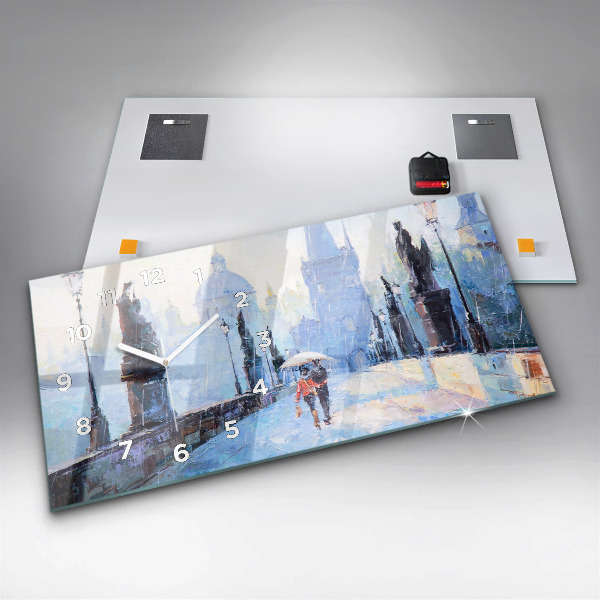 Horloge rectangulaire horizontale 'Art à l''huile'