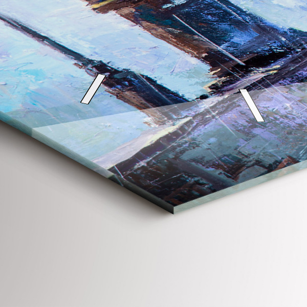 Horloge rectangulaire horizontale 'Art à l''huile'