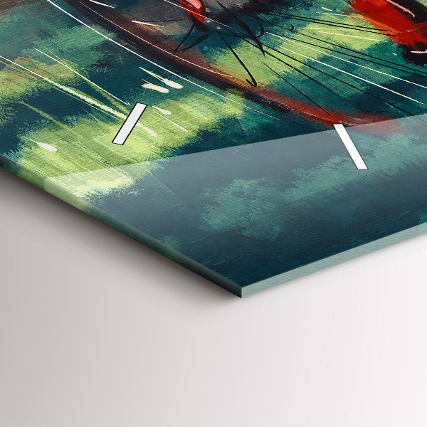 Horloge murale horizontale Vélo peint