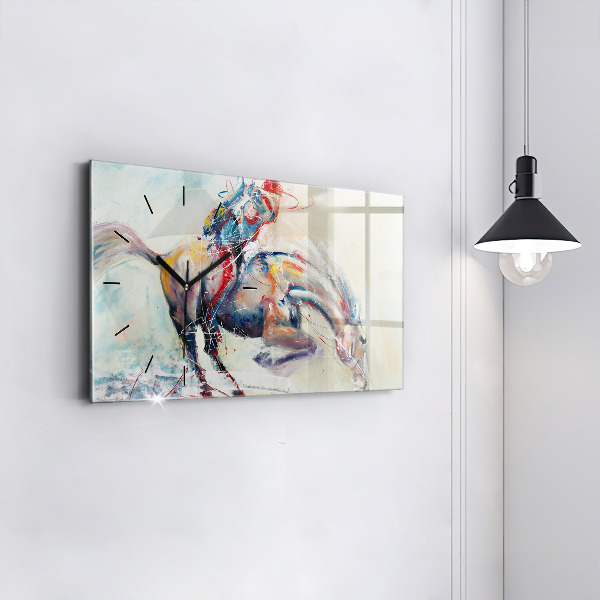 Horloge murale horizontale Illustration de chevaux au galop