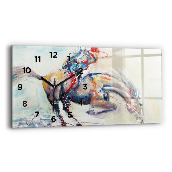 Horloge murale horizontale Illustration de chevaux au galop