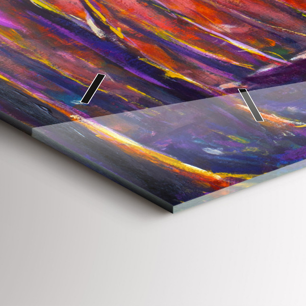 Horloge murale horizontale Couple dans la forêt