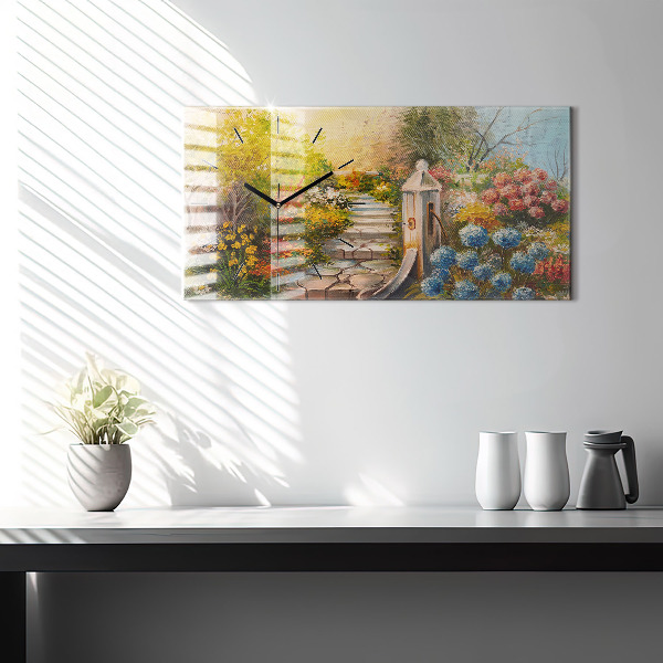 Horloge rectangulaire horizontale 'Composition de l''huile dans la forêt'