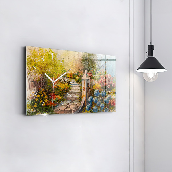 Horloge rectangulaire horizontale 'Composition de l''huile dans la forêt'