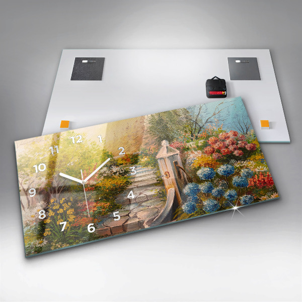 Horloge rectangulaire horizontale 'Composition de l''huile dans la forêt'