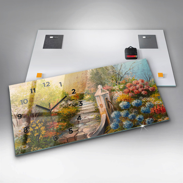 Horloge rectangulaire horizontale 'Composition de l''huile dans la forêt'