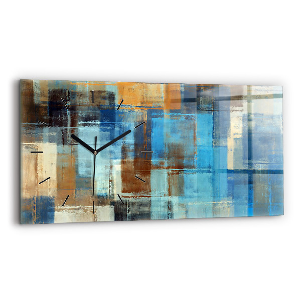 Horloge rectangulaire horizontale Fond coloré - abstrait