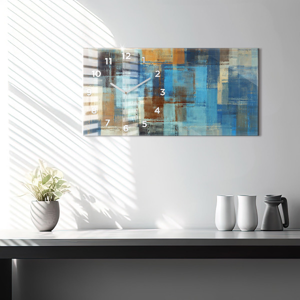Horloge rectangulaire horizontale Fond coloré - abstrait