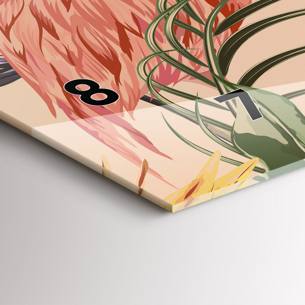 Horloge murale horizontale Feuilles de palmier tropicales