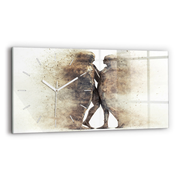 Horloge rectangulaire horizontale Personnes abstraites sable