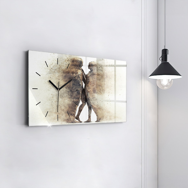 Horloge rectangulaire horizontale Personnes abstraites sable