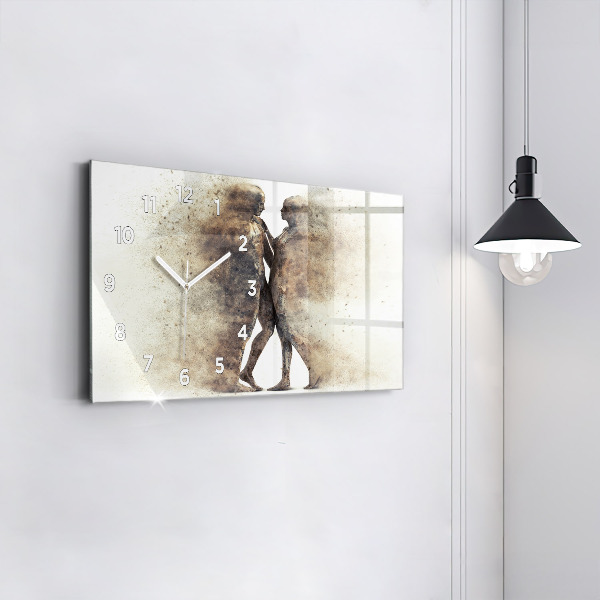 Horloge rectangulaire horizontale Personnes abstraites sable