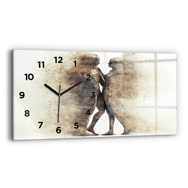 Horloge rectangulaire horizontale Personnes abstraites sable