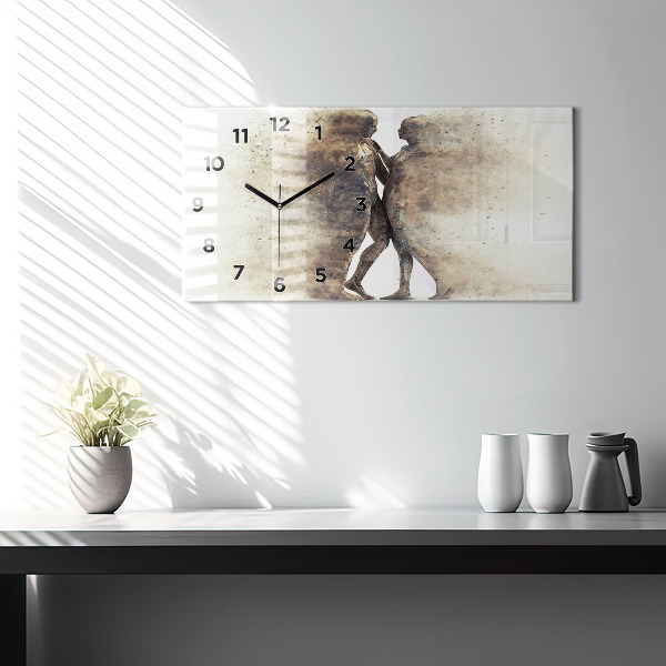 Horloge rectangulaire horizontale Personnes abstraites sable