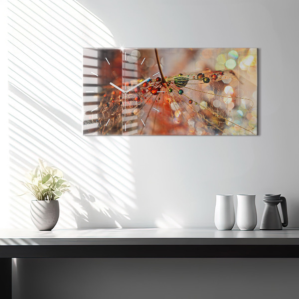 Horloge rectangulaire horizontale Pissenlit avec rosée