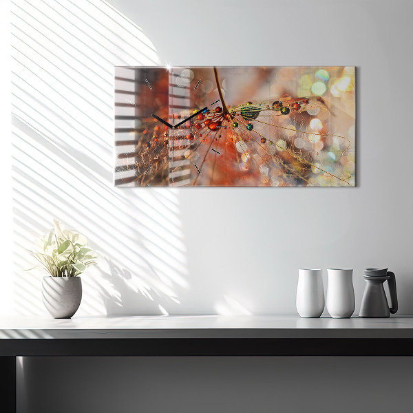 Horloge rectangulaire horizontale Pissenlit avec rosée