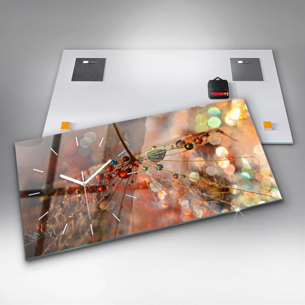 Horloge rectangulaire horizontale Pissenlit avec rosée