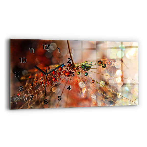 Horloge rectangulaire horizontale Pissenlit avec rosée