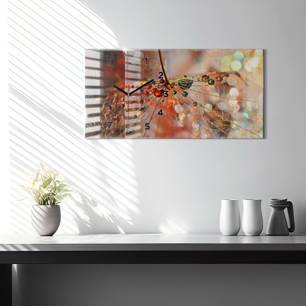 Horloge rectangulaire horizontale Pissenlit avec rosée