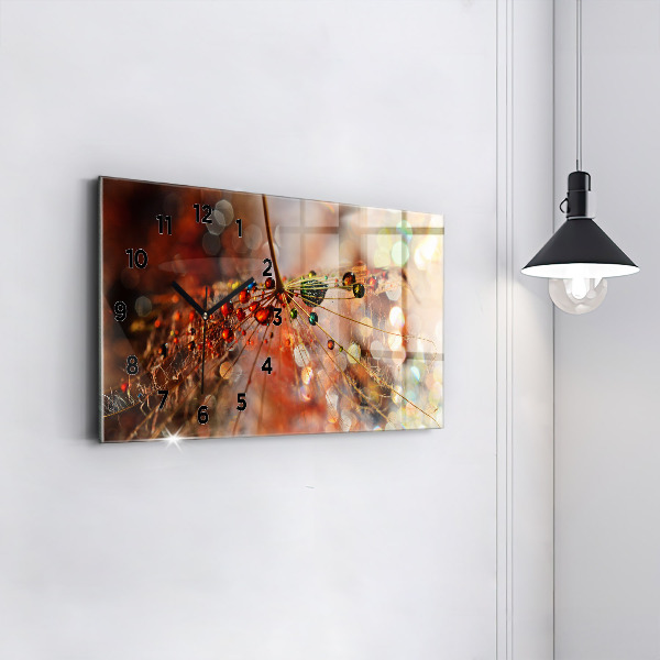 Horloge rectangulaire horizontale Pissenlit avec rosée