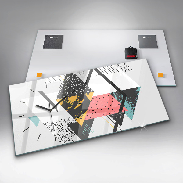 Horloge rectangulaire horizontale Motif géométrique