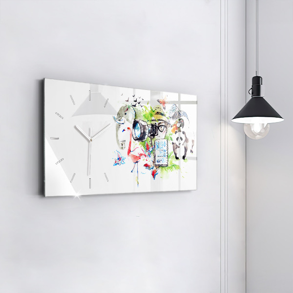Horloge rectangulaire horizontale Zoologiste