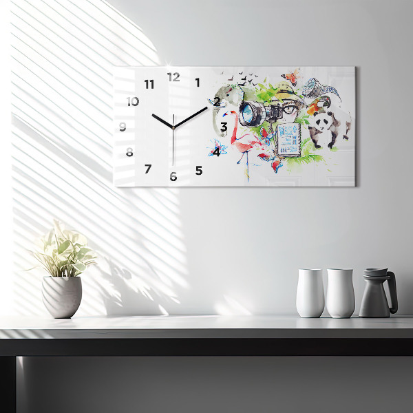 Horloge rectangulaire horizontale Zoologiste