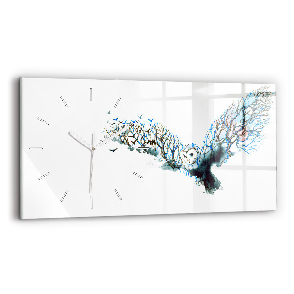 Horloge rectangulaire horizontale Liberté et nature des oiseaux
