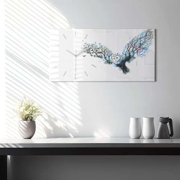 Horloge rectangulaire horizontale Liberté et nature des oiseaux