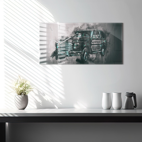 Horloge rectangulaire horizontale Voiture de la vieille école