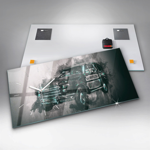 Horloge rectangulaire horizontale Voiture de la vieille école