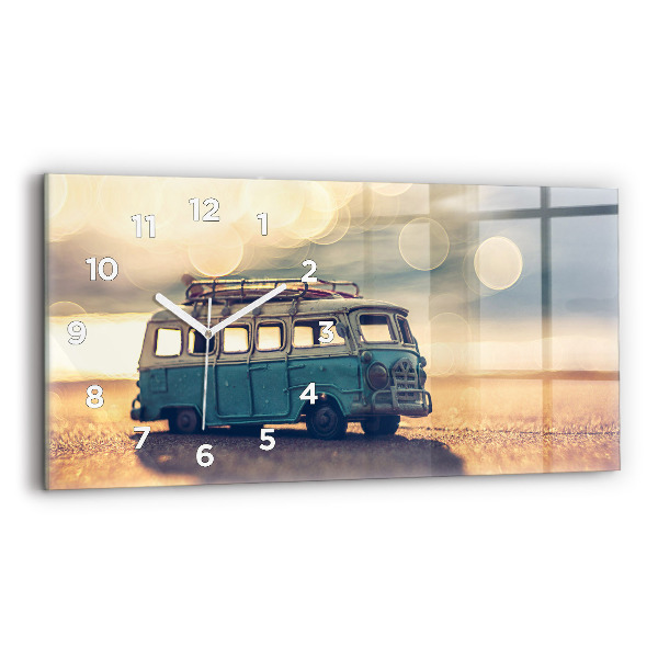 Horloge rectangulaire horizontale Camping-car sur la plage