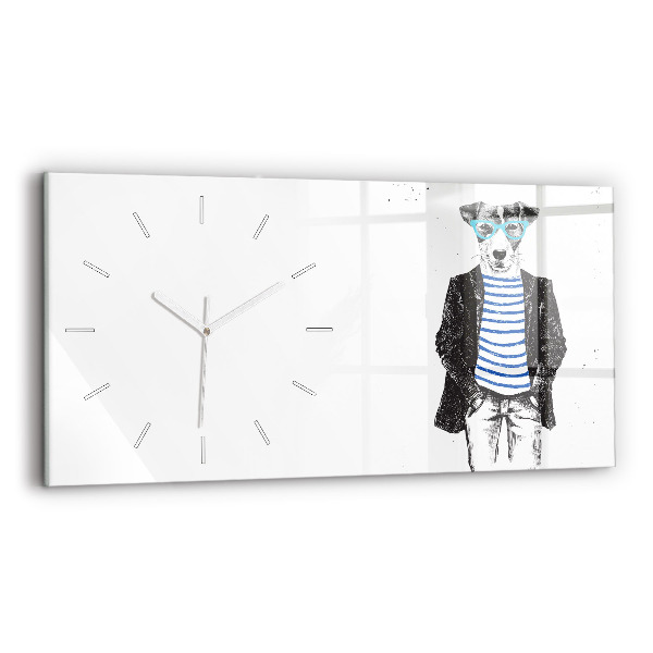 Horloge rectangulaire horizontale Un chien dans un corps humain