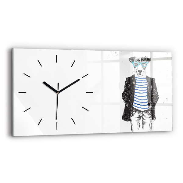 Horloge rectangulaire horizontale Un chien dans un corps humain