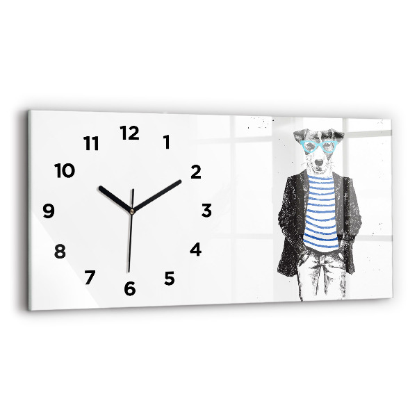 Horloge rectangulaire horizontale Un chien dans un corps humain