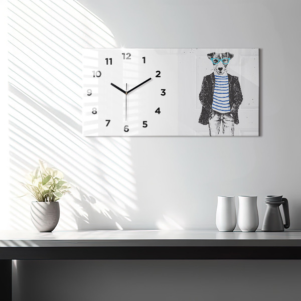 Horloge rectangulaire horizontale Un chien dans un corps humain