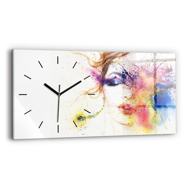 Horloge rectangulaire horizontale 'Portrait d''une femme mystérieuse'