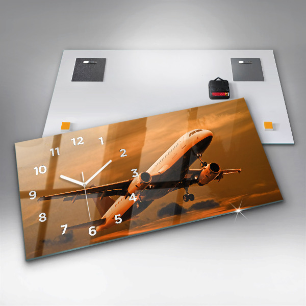 Horloge rectangulaire horizontale Voyager en avion