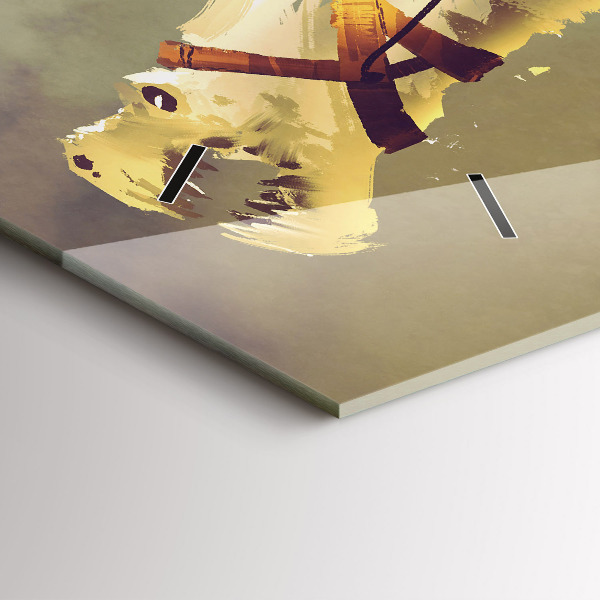 Horloge rectangulaire horizontale Illustration de cavalier de dragon